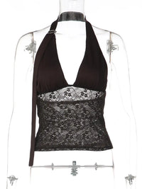Top halter encaje coffee - vista 6