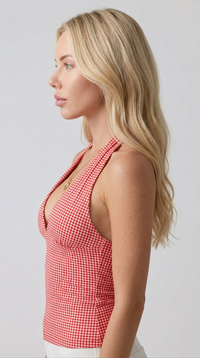 Top Halter Vichy Rouge MARTSA